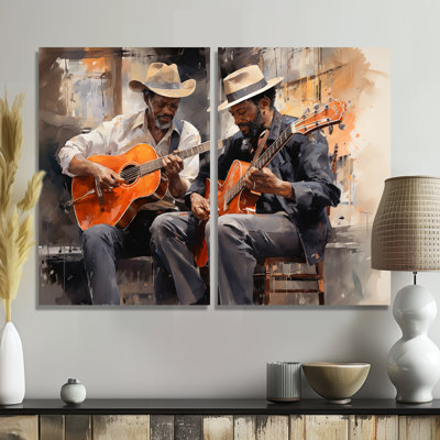 Orange noir, musique harmonieuse Duo I - grande musique sur toile