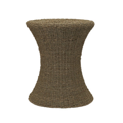 Moura Handwoven Water Hyacinth Wicker Stool with Hourglass Shape