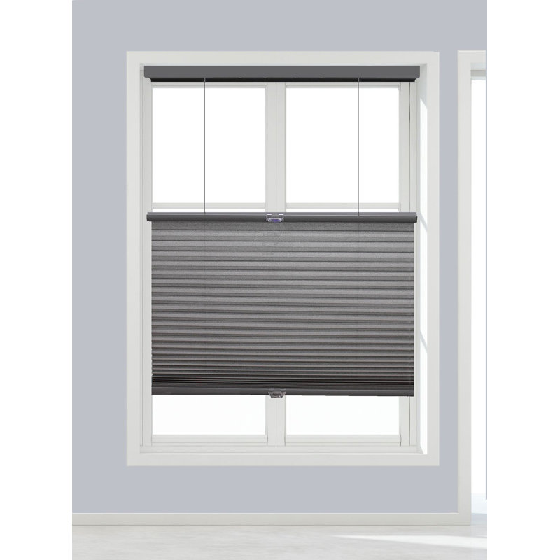 Linen Avenue Cordless Cellular Top Down Bottom Up Light Filtering Shade Dark Grey (Arrives 1/4" Narrower), 34"W x 84"L