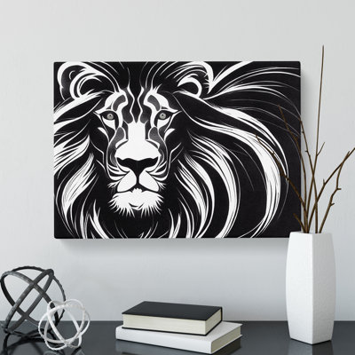 Wondrous Lion Abstract - Wrapped Canvas Print
