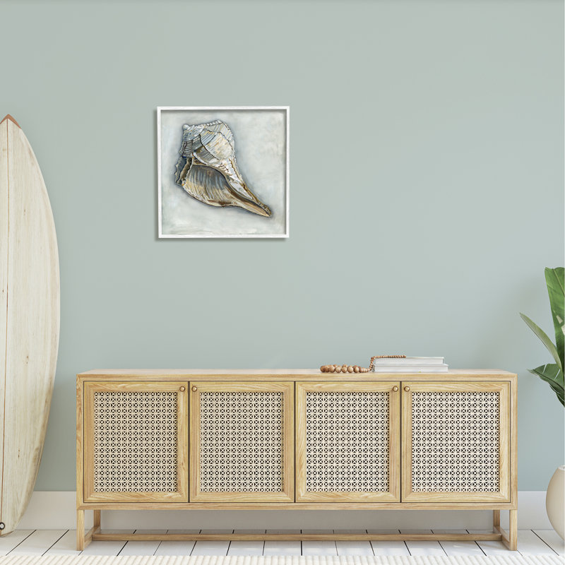 «Nautical Conch Shell Giclee», art mural texturé par Erica Christopher, H 24 po x l 24 po x P 1,5 po