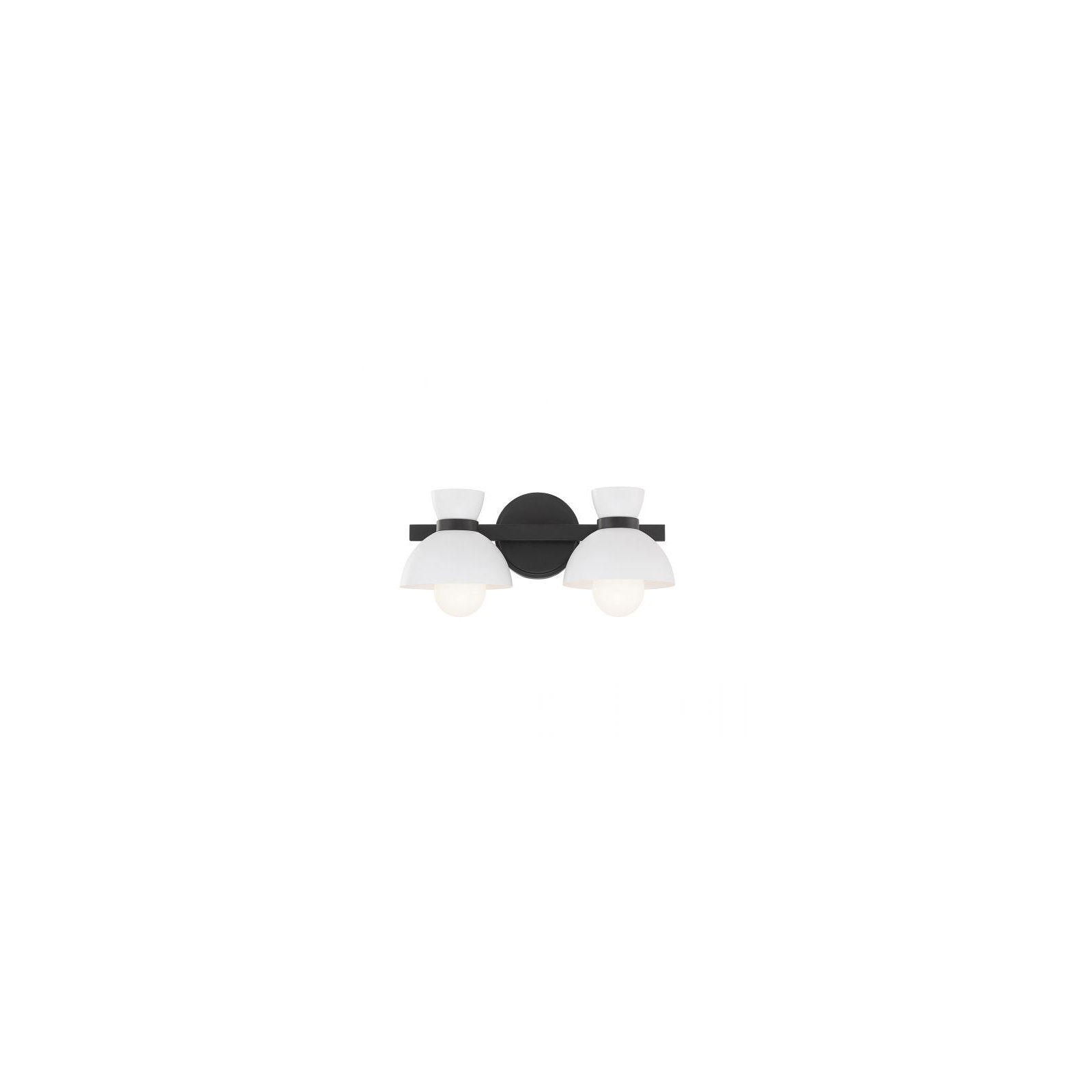 Karalana 2 Light Frosted Dimmable Vanity Light, Matte Black