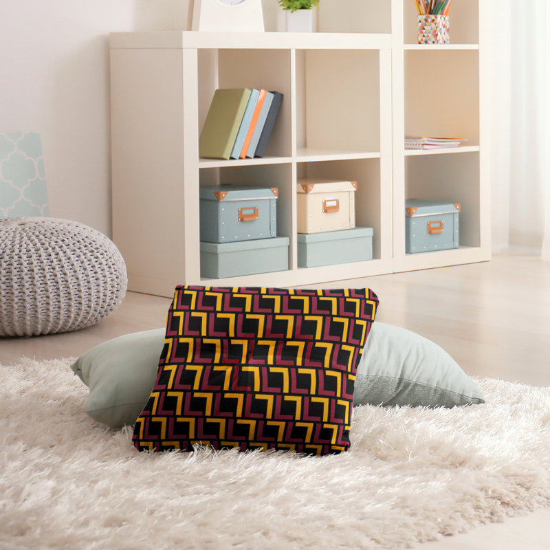 Housse et insert de coussin de luxe Arizona Football, 30'' x 30'', Rouge / jaune / noir