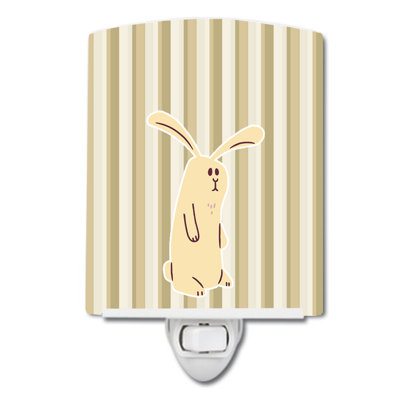 Éclairage de nuit en céramique lapin on rayures