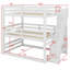 Lit superposé triple avec escalier de rangement, conception séparée-2050142465