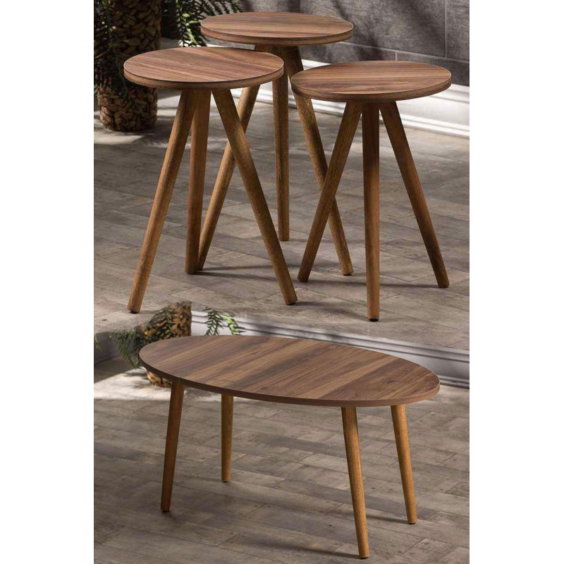 Jadyn Living Room Table Set, Walnut