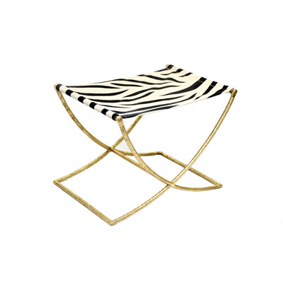 Tabouret d'appoint en cuir de vache