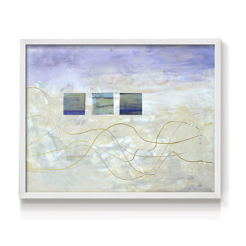 String Windows I -Framed Print - Restickable, H 16 po x l 20 po, Blanc