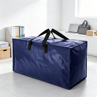 Sacs de déménagement robustes avec sangles de sac à dos et poignées robustes, alternative aux boîtes de déménagement et aux bacs de rangement pour les essentiels de chambre de dortoir, paquet de 6, bleu
