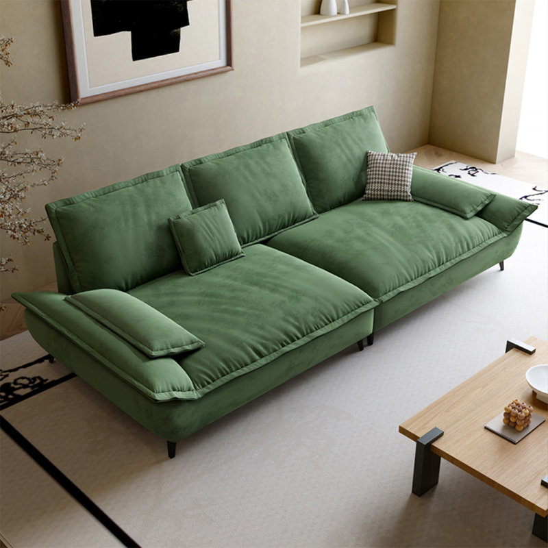 Coussin modulaire vert 100% polyester, H 31,5 po x l 110,24 po x P 47,24 po