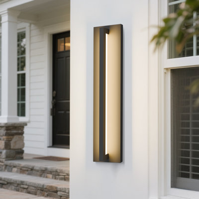 21" Dimmable LED Black Aluminum Outdoor Linear Wall Light