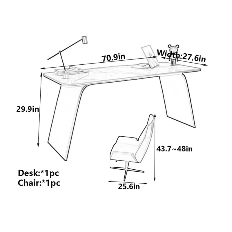 Bartsch, H 29,9 po x l 70,9 po x P 27,6 po