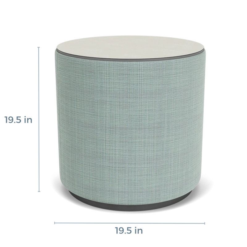 Table de réception avec plateau en stratifié Darsey, 20", Gris anthracite; écume de mer Chambray, Sergé blanc