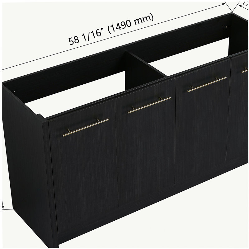 Table de salle de bain indépendante 60 po (sans lavabo supérieur)