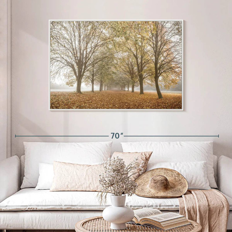 La paix de l'automne, Cadre flottant blanc, 46 po x 31 po