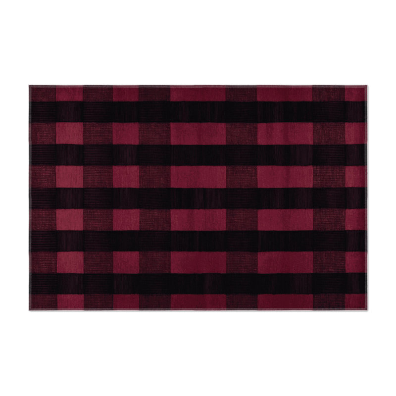 Tapis intérieur / extérieur mauve à carreaux, Rectangulaire 3 pi x 5 pi