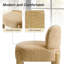28" W Boucle Armless Accent Chair with Solid Wood Legs-2081097400