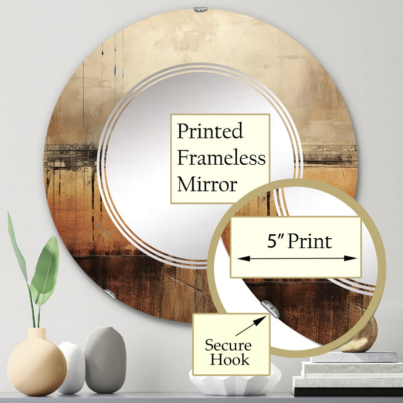 Sebaa - Miroir mural rond Meadow, 24 po x 24 po