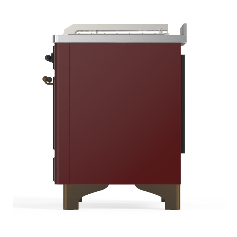 Majestic III Series 48 Inch Dual Fuel Range with 5 Sealed Burners, Griddle, Frenchtop in Glossy Black (Natural Gas, Burnished Trim)