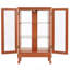 Vitrine 2 portes avec portes en verre trempé, armoires de terrasse avec panneau arrière en miroir et tablettes réglables, vitrine éclairée pour la maison, ampoule de bureau incluse
