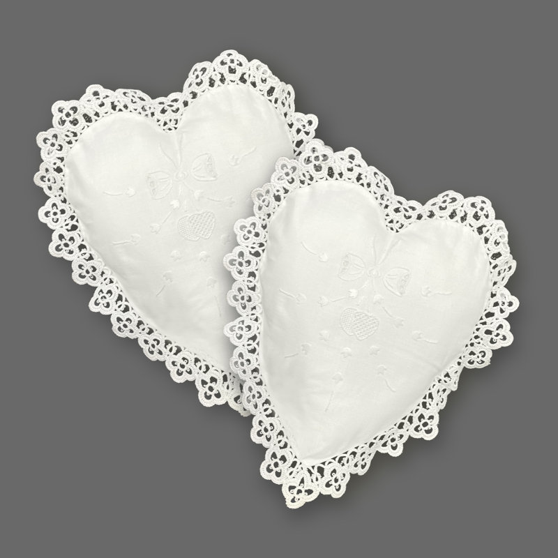 Dear Hearts 2-Piece Pillow Set, 9" H x 5.5" W