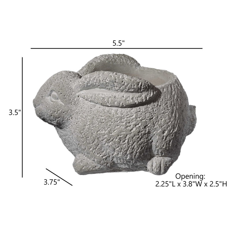 Derwin Statue Planter, 3.75" H x 4.75" W x 6" D, Natural