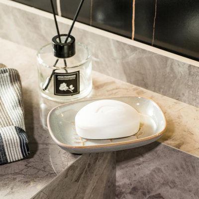 Ceramic Soap Dish Soap Holder, Soap Lift for Bar Soap Sponge