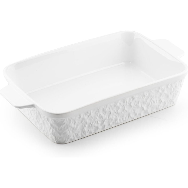Casserole Dish For Oven, 4.2 QT Baking Dish, 9X13 Large Porcelain Baking Pan, Durable Rectangular Lasagna Pan Deep With Handles, Microwave Oven Safe
