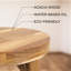 Tabouret en bois d'acacia, repose-pieds 12 po