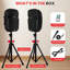 Système de sonorisation portatif sans fil Pyle - Haut-parleurs d'extérieur avec paire de haut-parleurs passifs et passifs compatibles Bluetooth 1000W W / USB SD MP3 AUX - Support 35 mm, 2 supports, microphone, télécommande - Pyle PPHP1049KT