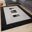 Ephesus Collection Living Room Rugs Bordered Design in Grey/Black-105291545