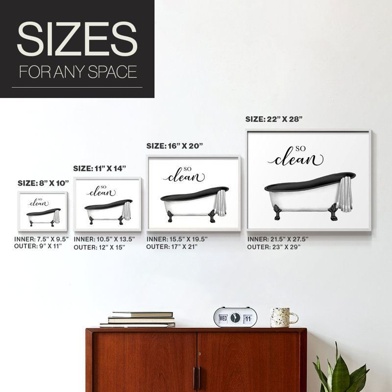 So Clean -Framed Print - Restickable, H 22 po x l 28 po, Blanc