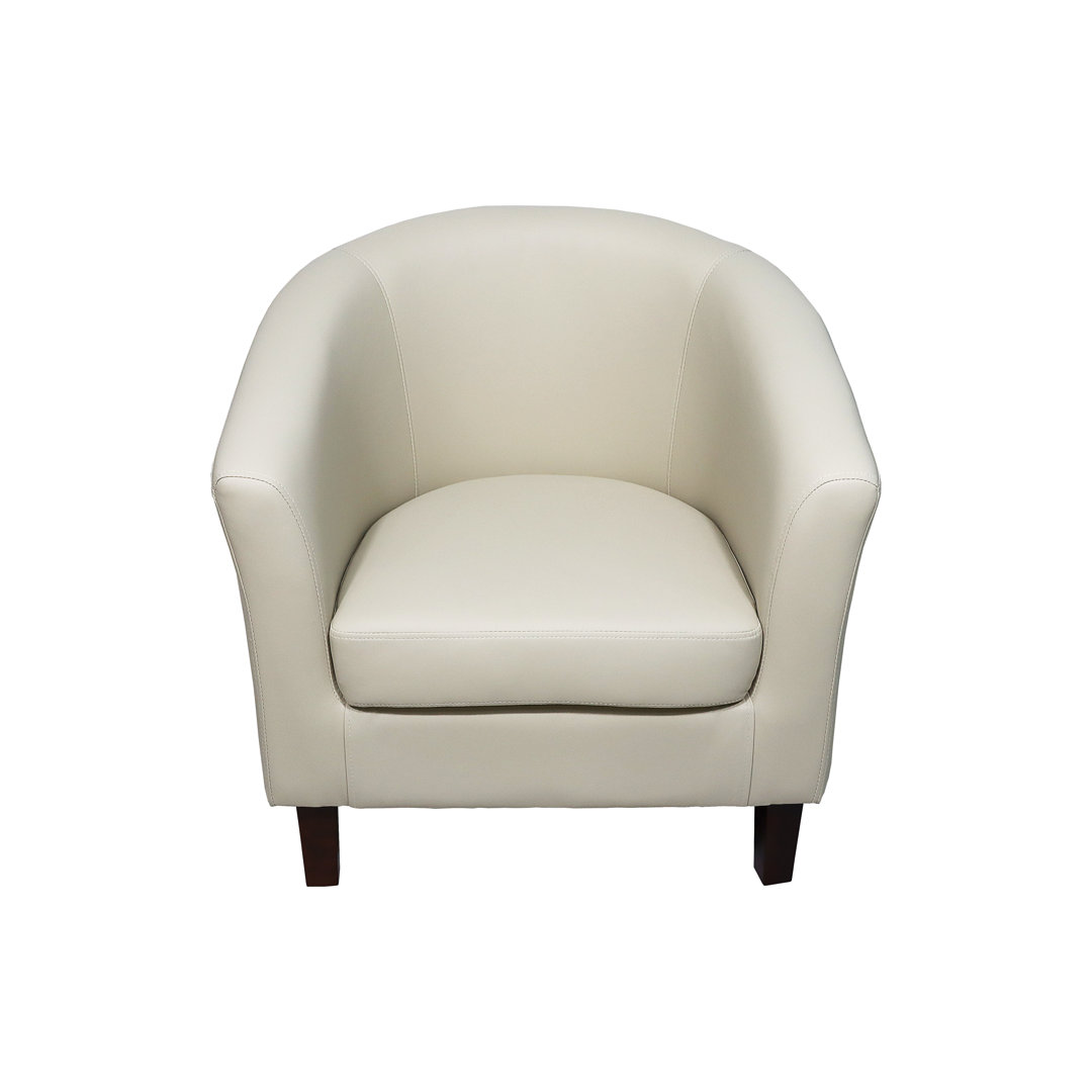 Mina Faux Leather Tub Chair In Black Brown Cream Or Red
