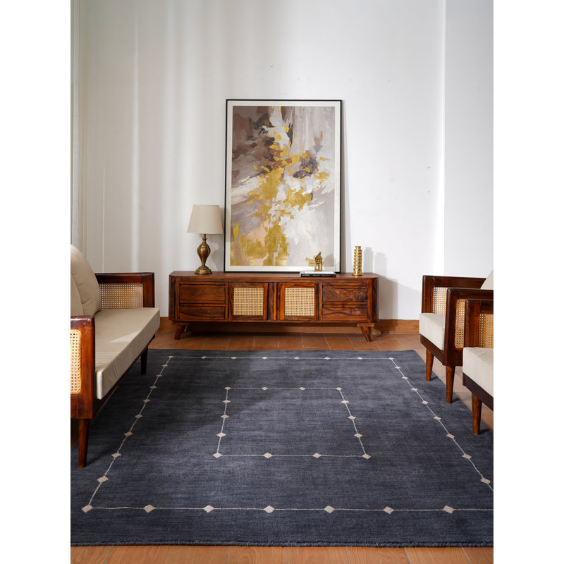 Tapis rectangulaires en laine tissée à la main Anley, Rectangle 6'7" x 9'10"