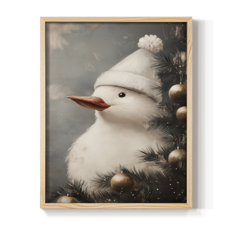 «Christmas Holiday Art», série 2-CD III, reproduction encadrée - bois massif, H 15 po x l 12 po, Naturel