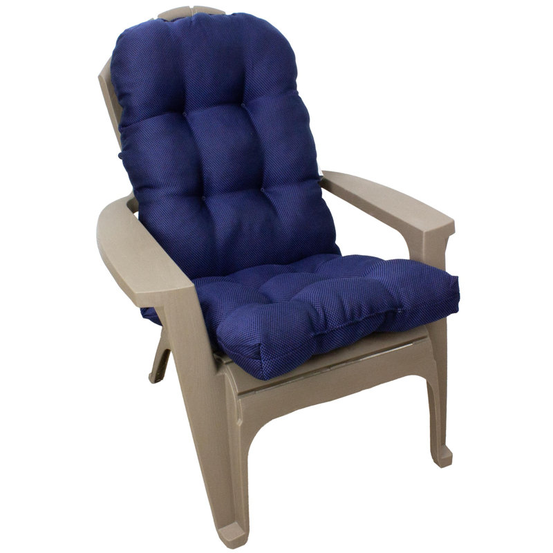 Indoor/Outdoor Seat/Back Cushion, Indigo and Black