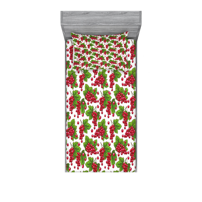 Microfiber Floral Sheet Set, Twin XL Sheet Set with Fitted Sheet