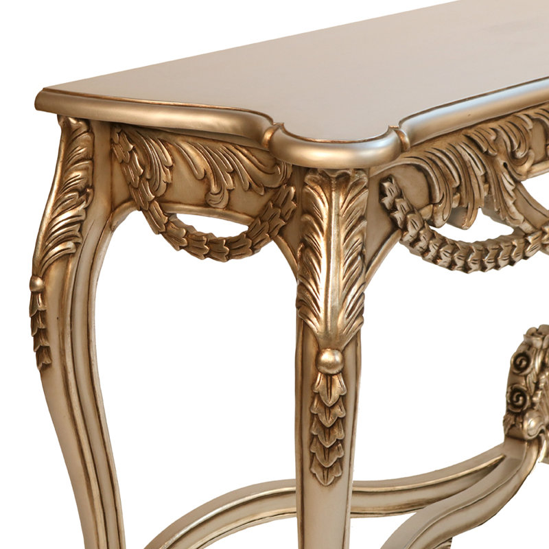 Kishore 66.5'' Solid Wood Console Table, Brass, Brass