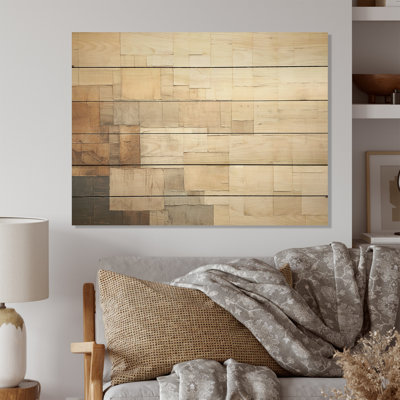 «P Prairie's Simplicity Of The Plains I», art sur bois de pin naturel