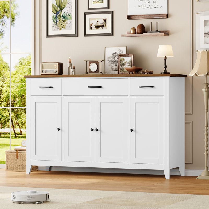 Buffet de cuisine, Blanc, bois