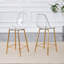 Tabourets de bar modernes de 25,5 po de hauteur comptoir en acrylique transparent avec structure en métal et repose-pieds-720376865-720376864