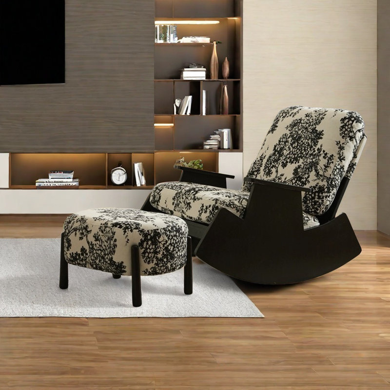 Chaise berçante en bois d'hévéa de haute qualité