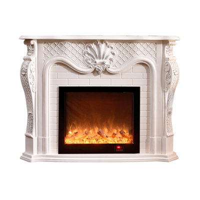 European-style luxury carved fireplace with solid wood