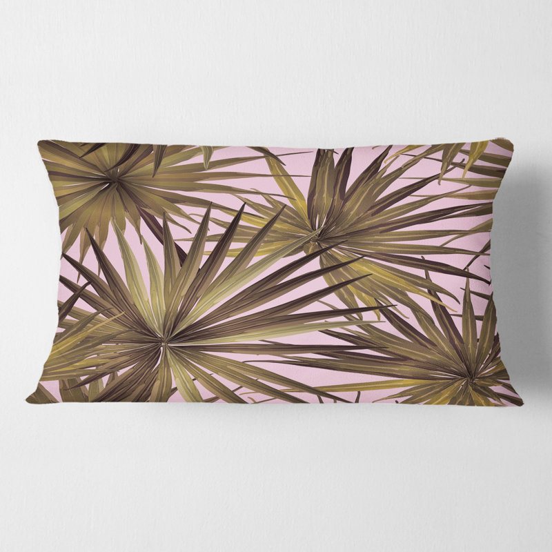Coussin Tropical Leaves On - imprimé moderne Mid-Century