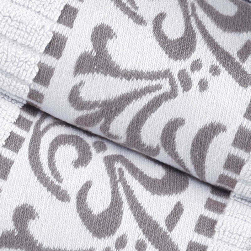 BNM Assorted 6-Piece Cotton Modern Decorative Towel Set, White/Chrome