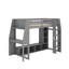 Lit mezzanine simple avec bureau et support à vêtements suspendu-385238894