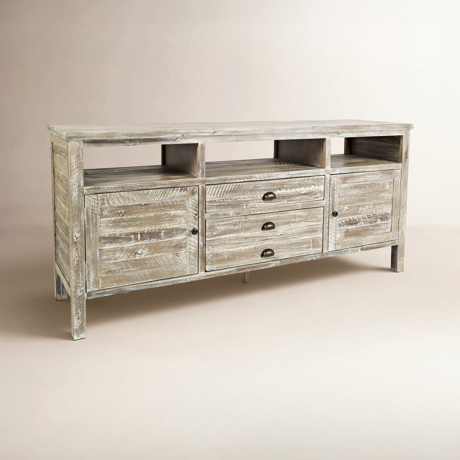Castile Acacia TV Stand, Washed Gray, 50"