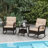 3PCS Outdoor Rocking Set Rattan Rocker Chairs w/ Tempered Glass Coffee Table Wicker Rocker Set-1570623713