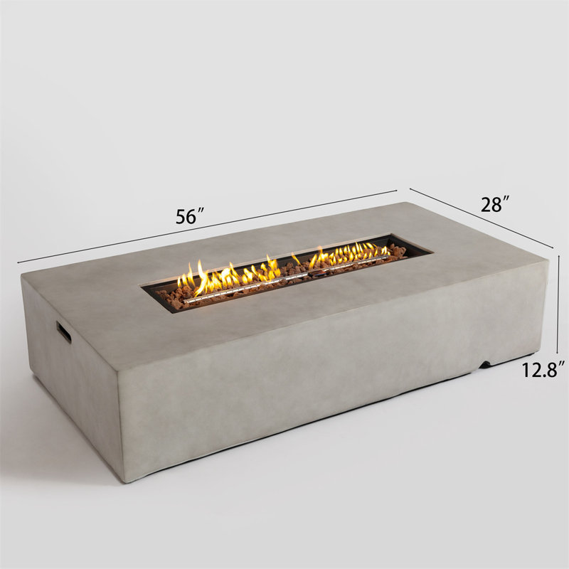Rectangle Magnesium Oxide Propane Smokeless Fire Pit