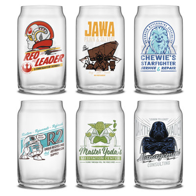 Joyjolt Star Wars Retro Vintage Can Tumblers, Set Of 6 In Blue;yellow;red;green
